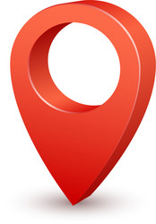 3d pin map pointer red marker vector