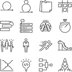 Agile Software Development Icons vector image