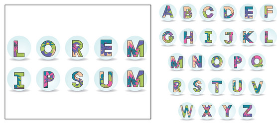 card with alphabet set Vector Image