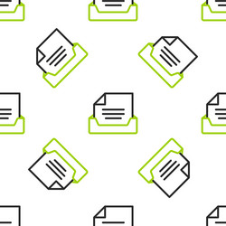 line drawer with document icon isolated seamless vector image