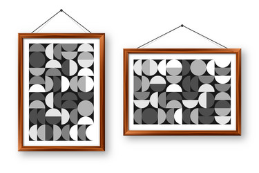 picture frame with geometric trendy pattern vector image