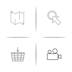 user interface simple linear icons set outlined vector image