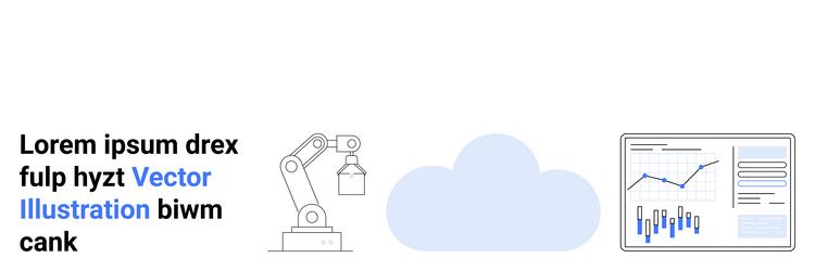 automation robot arm cloud and data analytics vector image