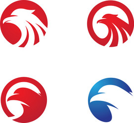 Falcon or hawk head sport logo mascot design set Vector Image