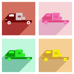 flat with shadow concept and mobile application vector image