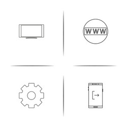internet technologies simple linear icons set vector image