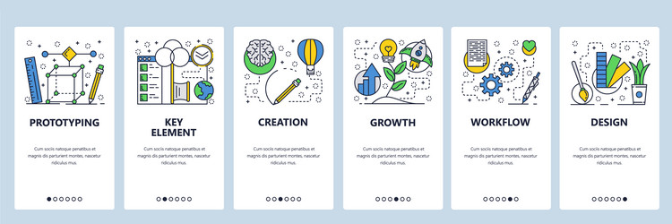 web site onboarding screens 3d modeling vector image
