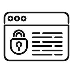 web ssl certificate icon outline safe data vector image