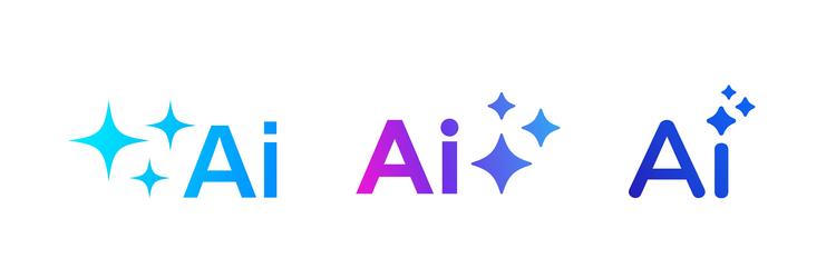 ai logo set with gradient design abstract symbols vector image