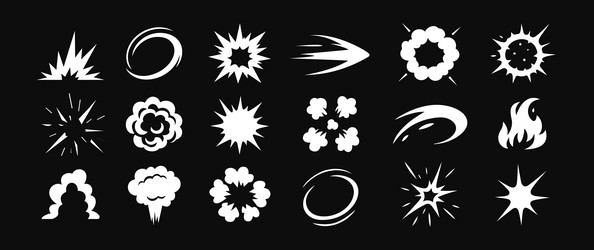 cartoon explosion explosive smoke clouds Vector Image