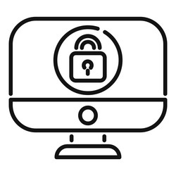 computer ssl certificate icon outline safe vector image