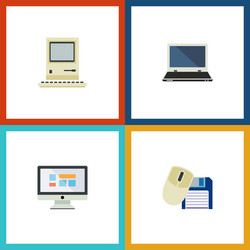 flat icon computer set of computing vector image