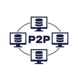 p2p network peer to connection icon vector image