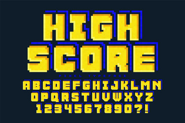 Retro Pixel Font - 8-bit Game Style vector image