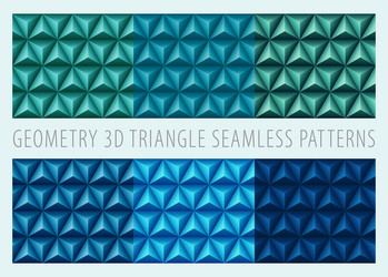 seamless patterns 3d triangle sea color vector image