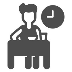 Breakfast for employee solid icon officesyndrome vector