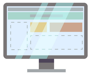 computer screen with website layout web design vector