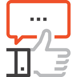 message bubble flat line web icon concept vector image