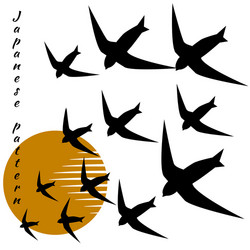 minimalistic pattern in japanese style flock vector image
