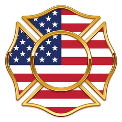 USA Fire Department Logo - Gold Trim Vector Image