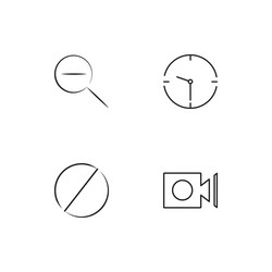 User interface linear icons set simple outline vector