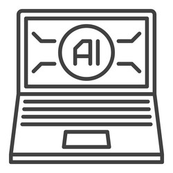 artificial intelligence laptop computer ai device vector image