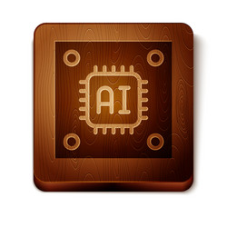brown computer processor with microcircuits cpu vector image