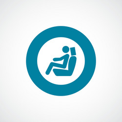 Car seat icon bold blue circle border vector