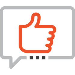 message bubble flat line web icon concept vector image
