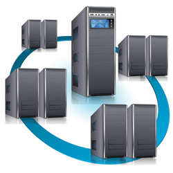 Server with LCD Display vector image