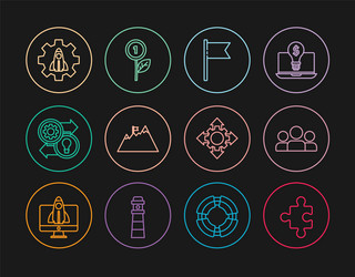 set line piece of puzzle users group location vector image