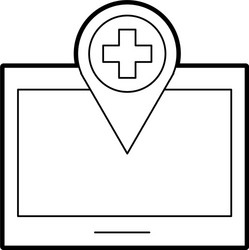 tablet with pointer map navigation medical vector image