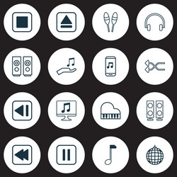 audio icons set collection of extract device vector image
