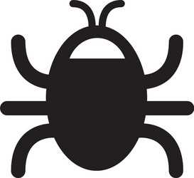 Bug icon in flat style for apps ui websites black vector