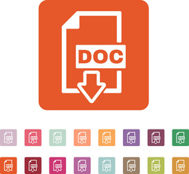 Doc icon text file format symbol flat vector