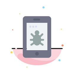 mobile security bug abstract flat color icon vector image