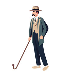 Gentleman with Walking Stick Vector Images (over 270)