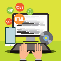 program coding website vector image