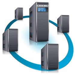 Server with LCD Display vector image