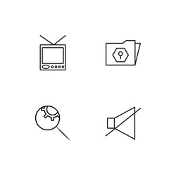 User interface linear icons set simple outline vector