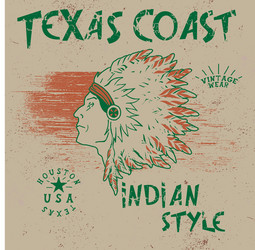 vintage label with indian chief Vector Image