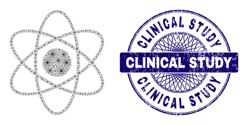 atom recursion mosaic of icons and textured vector image