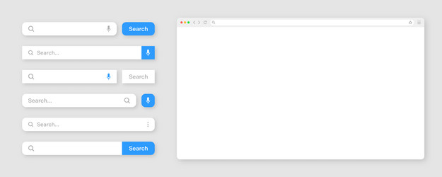 blank internet browser window with various search vector image