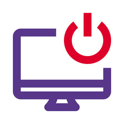 desktop power button manages computer on and off vector image