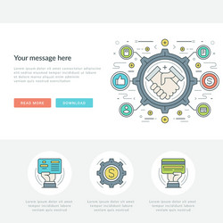 Flat line business concept web site header vector