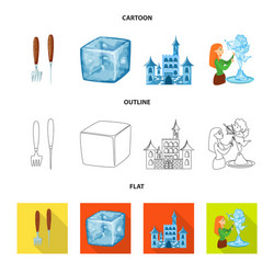 isolated object of texture and frozen sign set vector image