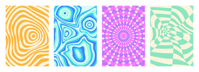 psychedelic optical illusion wavy patterns vector image