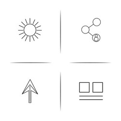 user interface simple linear icons set outlined vector image