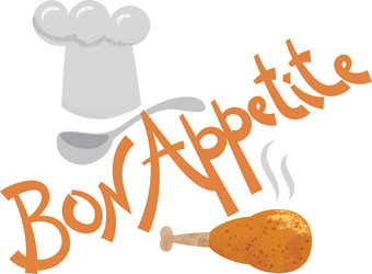 Bon appetite inscription vector