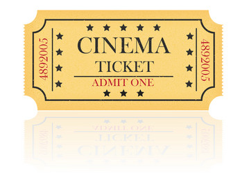 Golden Cinema Ticket Royalty Free Vector Image